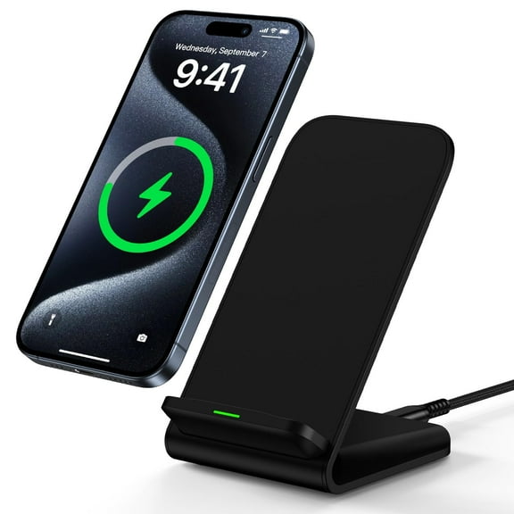 Samsung Wireless Charger Fast Charging Stand Wireless Android Desk Phone Charger Stand for Samsung Galaxy S25 S24 Ultra S24+ S24 S23 FE S22 S21 S20 S10 S9 S8,iPhone 15 Pro Max Plus 14 13 12,Pixel 8 7
