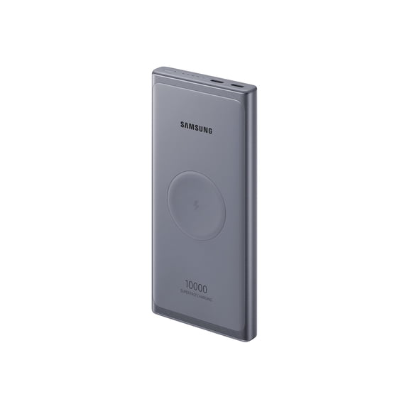 Samsung Wireless Portable Battery EB-U3300 - Wireless charging pad / power bank - 10000 mAh - 25 Watt - PD 3.0, QC 2.0, AFC, SFC (24 pin USB-C) - silver