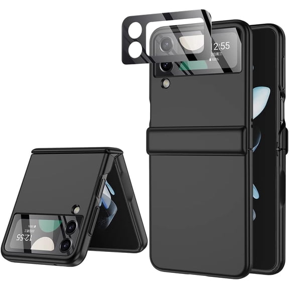 For Samsung Z Flip 4 Case: [Full Cover Hinge Protection] Slim Phone Case with Built-in Screen Protection Metal Volume key Protection Wireless charging for Galaxy Z Flip 4 5G(2022),Sky Blue