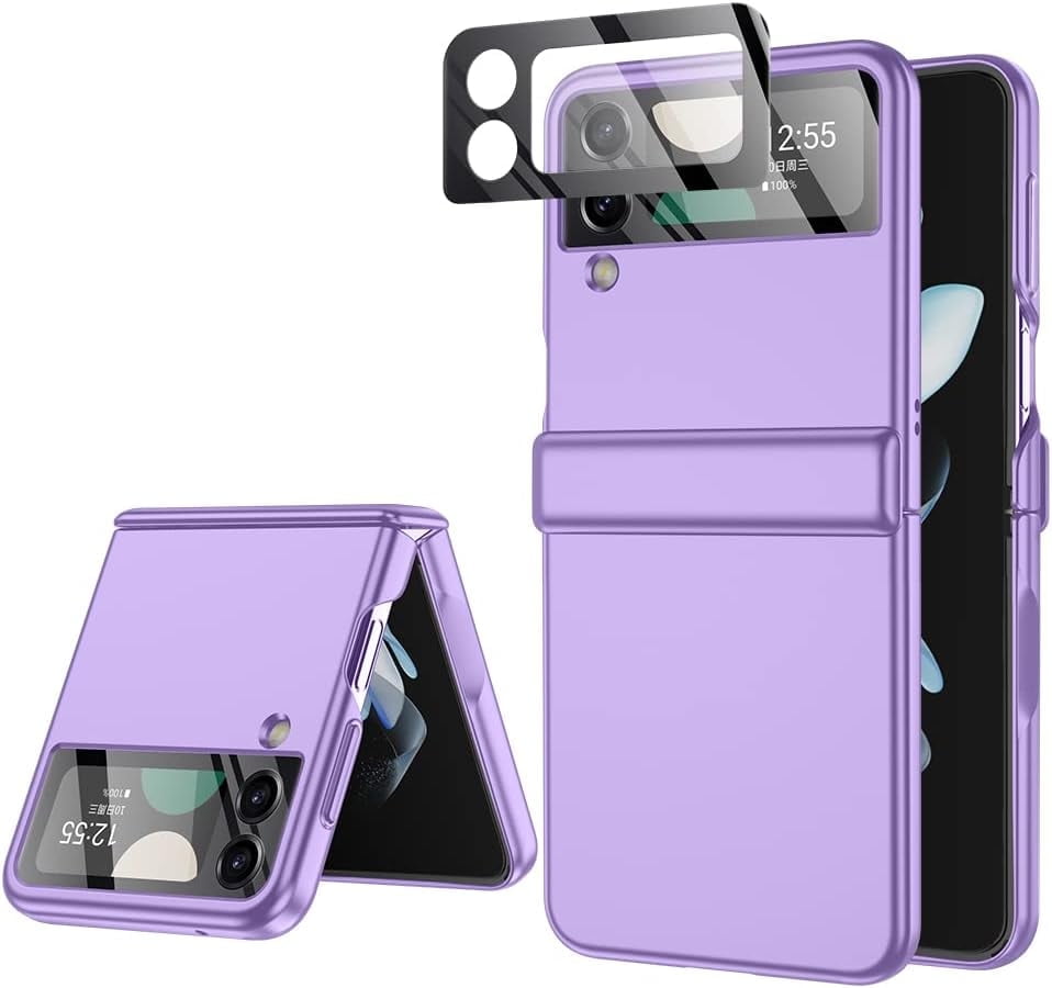 For Samsung Z Flip 4 Case: [Full Cover Hinge Protection] Slim Phone Case with Built-in Screen Protection Metal Volume key Protection Wireless charging for Galaxy Z Flip 4 5G(2022),Sky Blue