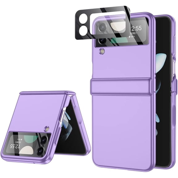 For Samsung Z Flip 4 Case: [Full Cover Hinge Protection] Slim Phone Case with Built-in Screen Protection Metal Volume key Protection Wireless charging for Galaxy Z Flip 4 5G(2022),Sky Blue