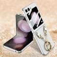 thumbnail image 1 of for Samsung Z Flip 5 Case with Ring, Protective Cover - Small Screen Protection, Matte Finish, Comfortable Grip Phone Case for Galaxy Z Flip 5 Case, Silver, 1 of 6