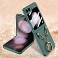 thumbnail image 1 of for Samsung Z Flip 5 Case with Ring, Protective Cover - Small Screen Protection, Matte Finish, Comfortable Grip Phone Case for Galaxy Z Flip 5 Case, Green, 1 of 7