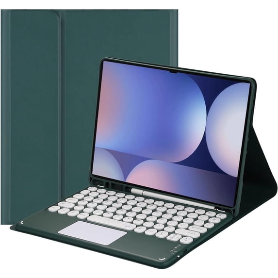 Samsung touch keyboard protective case, magnetic detachable Bluetooth keyboard (dark green)