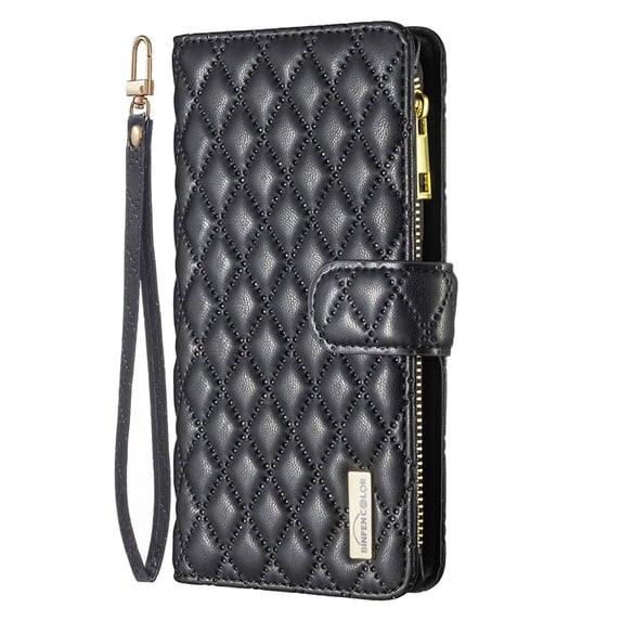 for SamsungGalaxy S23 FE Cover Case, Premium PU Leather Anti-Scratch Zipper Wallet Purse Card Slots Magnetic Closure Fashion Luxury Phone Case for Samsung S23 FE 5G 6.4 Inches (2023), Black