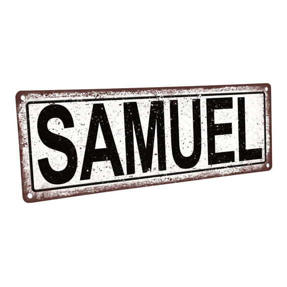 Samuel 4"x12" Metal Sign, Wall Décor for Kids Room and Nursery