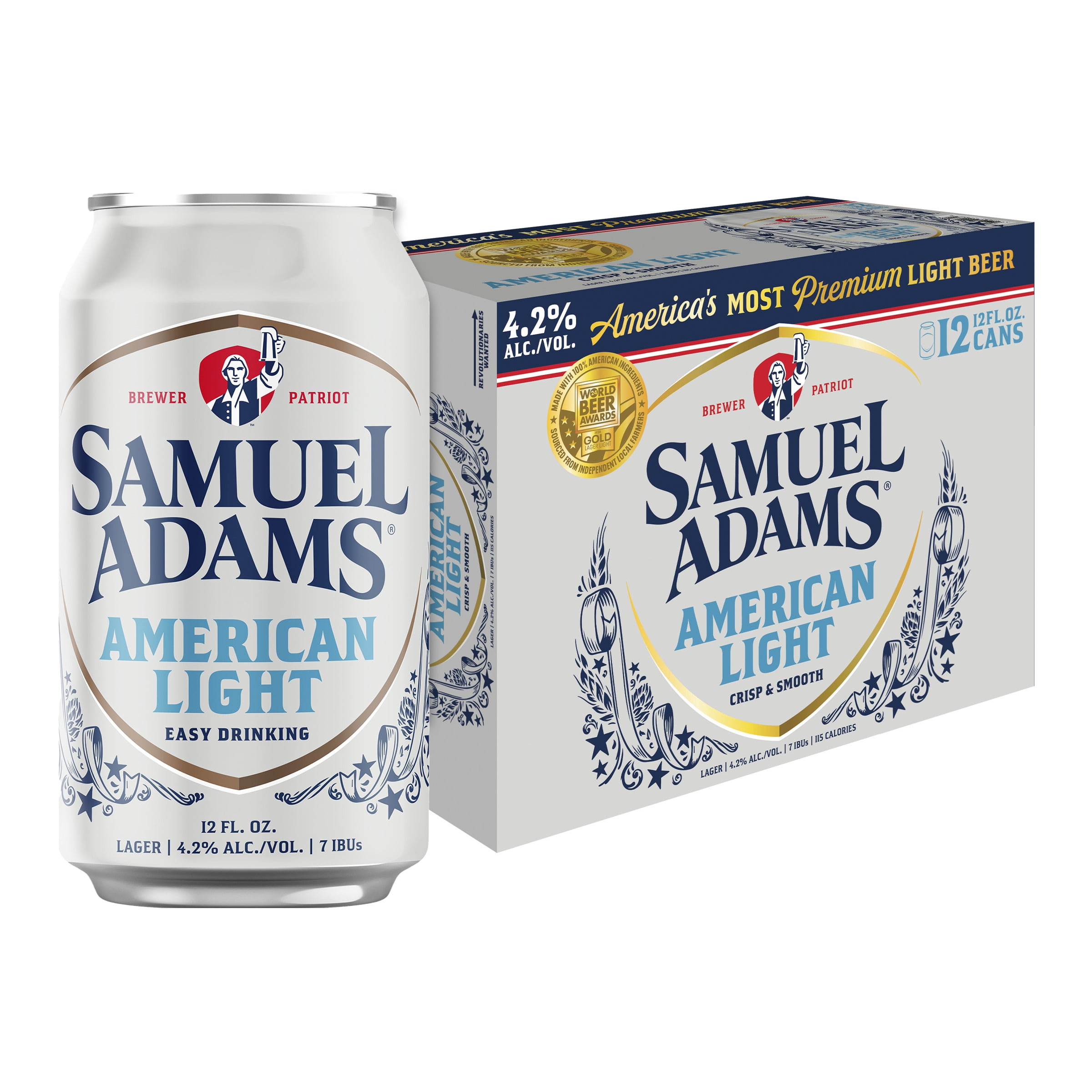 Samuel Adams Light Lager, 12pk, 12 fl. oz., 4.2% ABV - Walmart.com