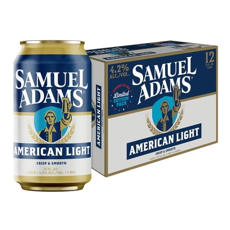 Samuel Adams American Light Lager, 12 pack, 12 fl. oz. Aluminum Cans, 4.2% ABV