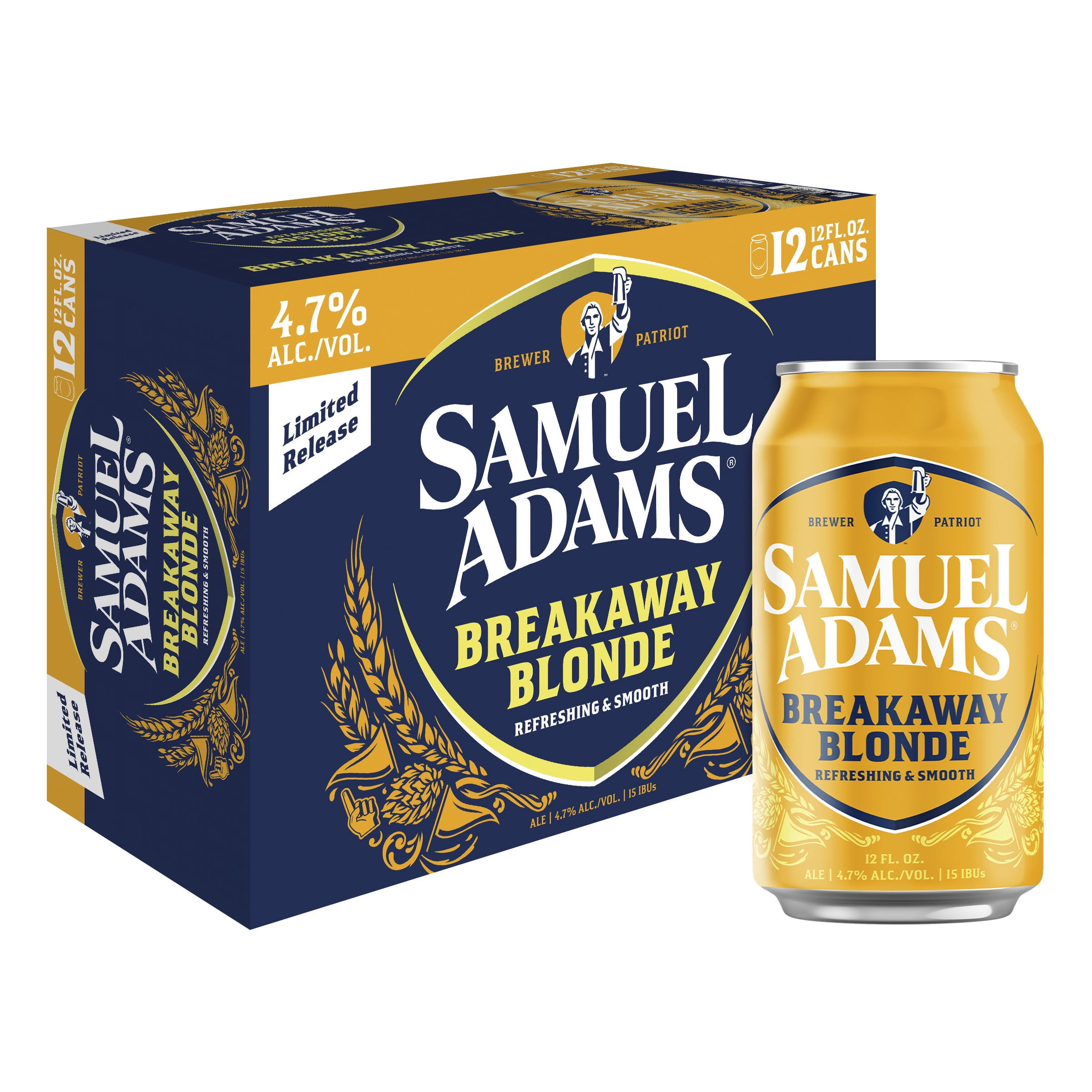 Samuel Adams Breakaway Blonde Ale Seasonal Craft Beer, 12 pack, 12