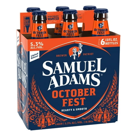 Samuel Adams Octoberfest Seasonal Craft Beer, 6 pack, 12 fl. oz. Glass Bottles, 5.3% ABV
