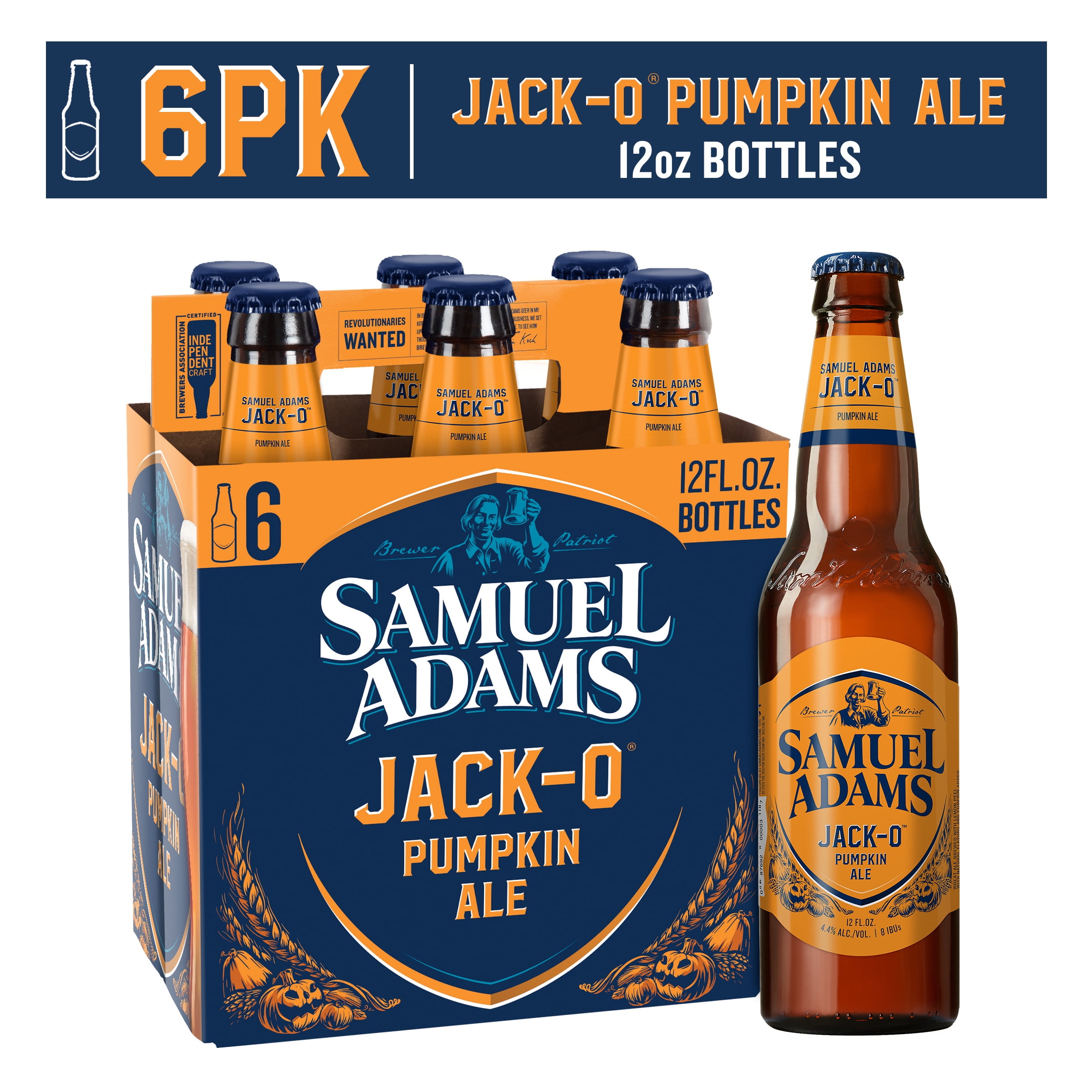 Samuel Adams JackO Pumpkin Ale Seasonal Craft Beer, 6 Pack, 12 fl. oz