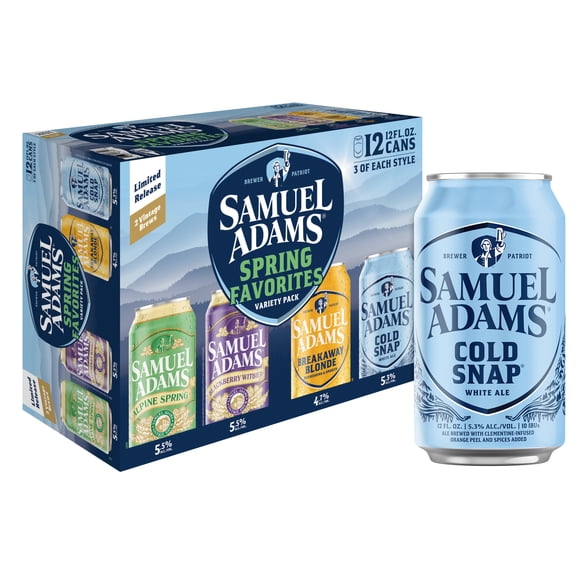 Samuel Adams Spring Favorites Seasonal Variety Craft Beer, 12 pack, 12 fl. oz. Cans, 4.7%-5.5% ABV