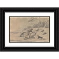thumbnail image 1 of Samuel Alken 18x13 Black Ornate Wood Framed Double Matted Museum Art Print Titled - Ferreting, 1 of 5