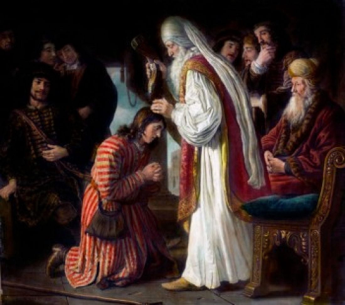 Samuel Annointing David SD 1633 Jan Victors (1619-af1676 Dutch) Staatliche Kunstsammlung Kassel Germany Canvas Art - Jan Victors (18 x 24)