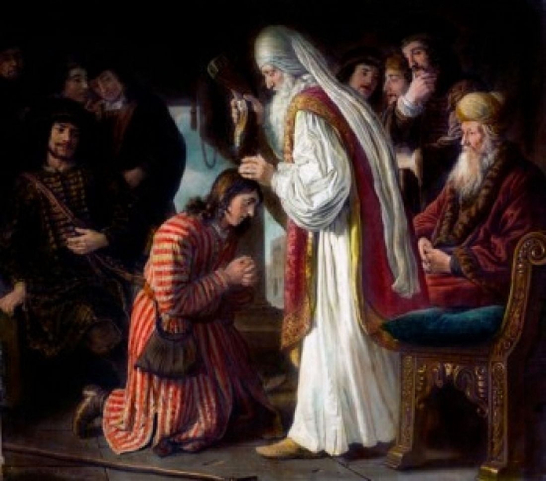 Samuel Annointing David SD 1633 Jan Victors (1619-af1676 Dutch) Staatliche Kunstsammlung Kassel Germany Canvas Art - Jan Victors (24 x 36)