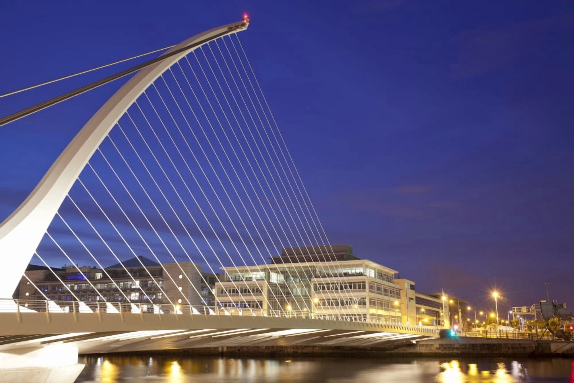Samuel Beckett Bridge at dusk Liffey River Dublin Leinster Province Republic of Ireland Canvas Art - Panoramic Images (27 x 9)
