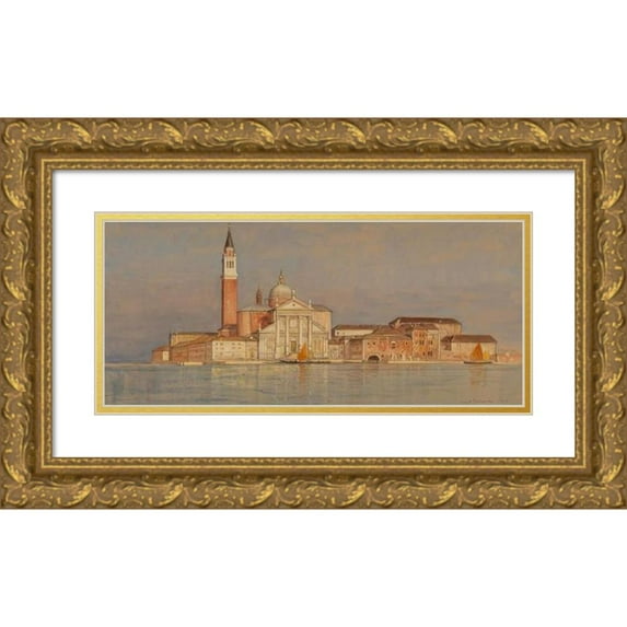Samuel Colman 24x12 Gold Ornate Framed and Double Matted Museum Art Print Titled - Santa Maria Della Misericordia (1874)