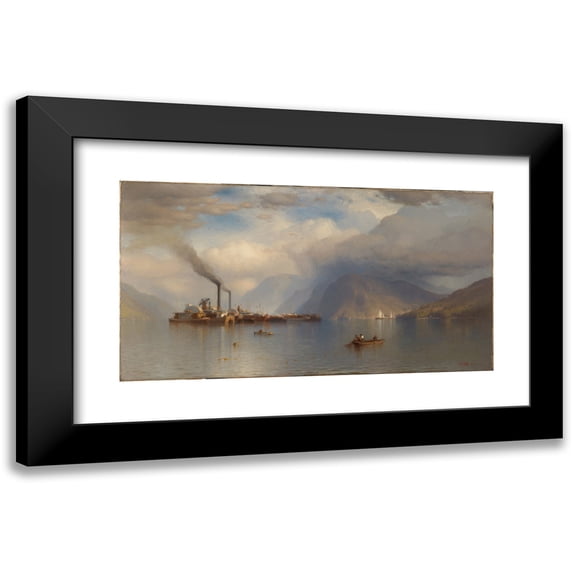 Samuel Colman 24x15 Black Modern Framed Museum Art Print Titled - Storm King on the Hudson (1866)