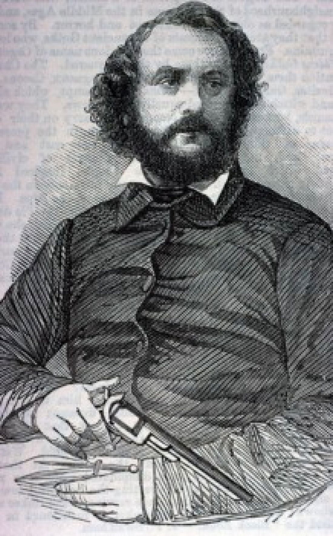 Samuel Colt Inventor of the Revolving Breech Pistol Canvas Art - (18 x 24)