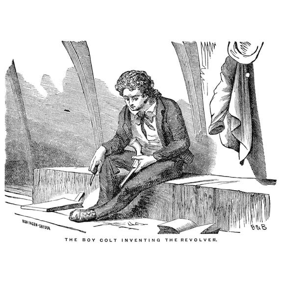 Samuel Colt. Namerican Inventor. Colt As A Youth Of 16 Aboard A Boston Massachusettes Ship Bound For The