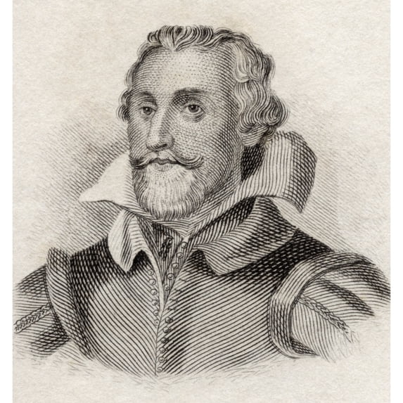 Samuel Daniel 1562 To 1619. English Poet And Historian. From Crabbes Historical Dictionary Published 1825.