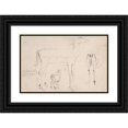 thumbnail image 1 of Samuel Daniell 14x11 Black Ornate Wood Framed Double Matted Museum Art Print Titled: Studies of Deer - Three on on Sheet (ca. 1801), 1 of 5