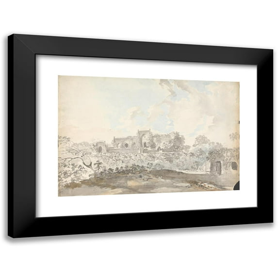 Samuel Davis 14x11 Black Modern Framed Museum Art Print Titled - Old Mosque at Rajemahl (Rajmahal)