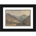 thumbnail image 1 of Samuel Davis 18x13 Black Ornate Wood Framed Double Matted Museum Art Print Titled - The Former Winter Capital of Bhutan at Punakha Dzong (1783), 1 of 5