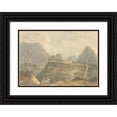 thumbnail image 1 of Samuel Davis 18x14 Black Ornate Wood Framed Double Matted Museum Art Print Titled - The Village of Buxadaur (Buxa Duar) (Thibet) (1783), 1 of 5