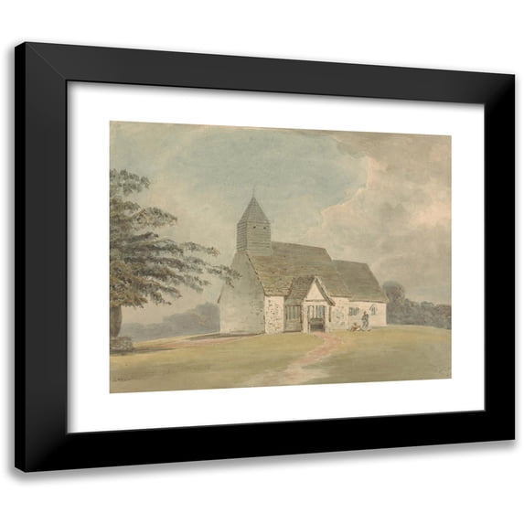 Samuel Davis 18x15 Black Modern Framed Museum Art Print Titled - Church with Wooden Belfry
