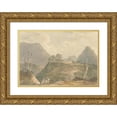 thumbnail image 1 of Samuel Davis 24x18 Gold Ornate Framed and Double Matted Museum Art Print Titled - The Village of Buxadaur (Buxa Duar) (Thibet) (1783), 1 of 4
