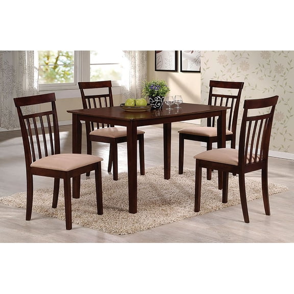 Samuel Dining Set (5Pc Pk) in Espresso & Microfiber