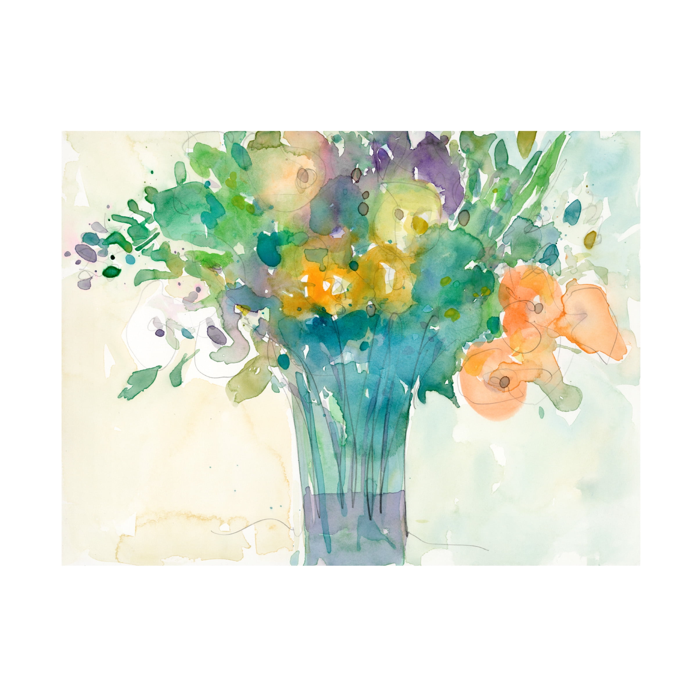 Samuel Dixon 'A Splash of Teal I' Canvas Art