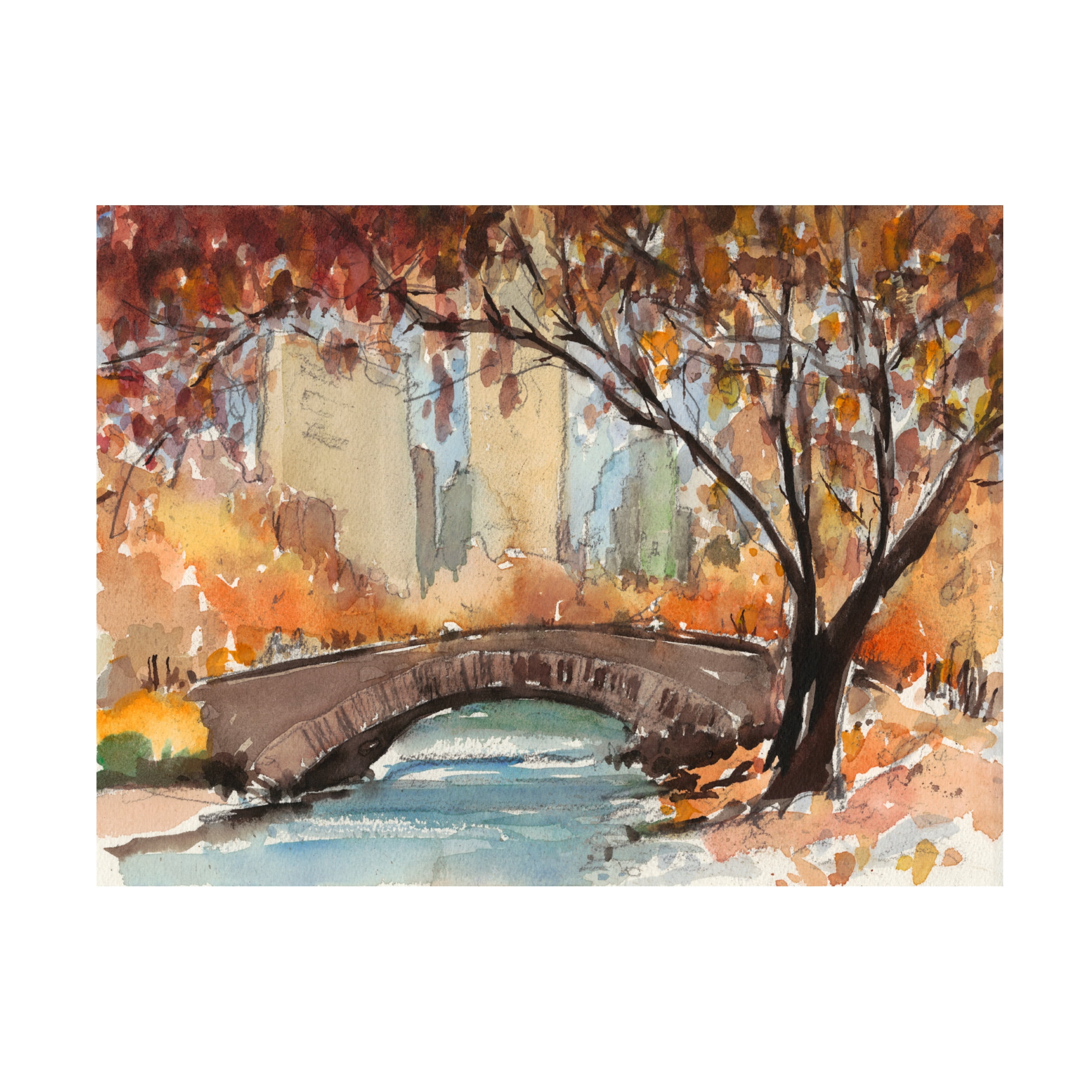 Samuel Dixon 'Autumn in New York Study I' Canvas Art