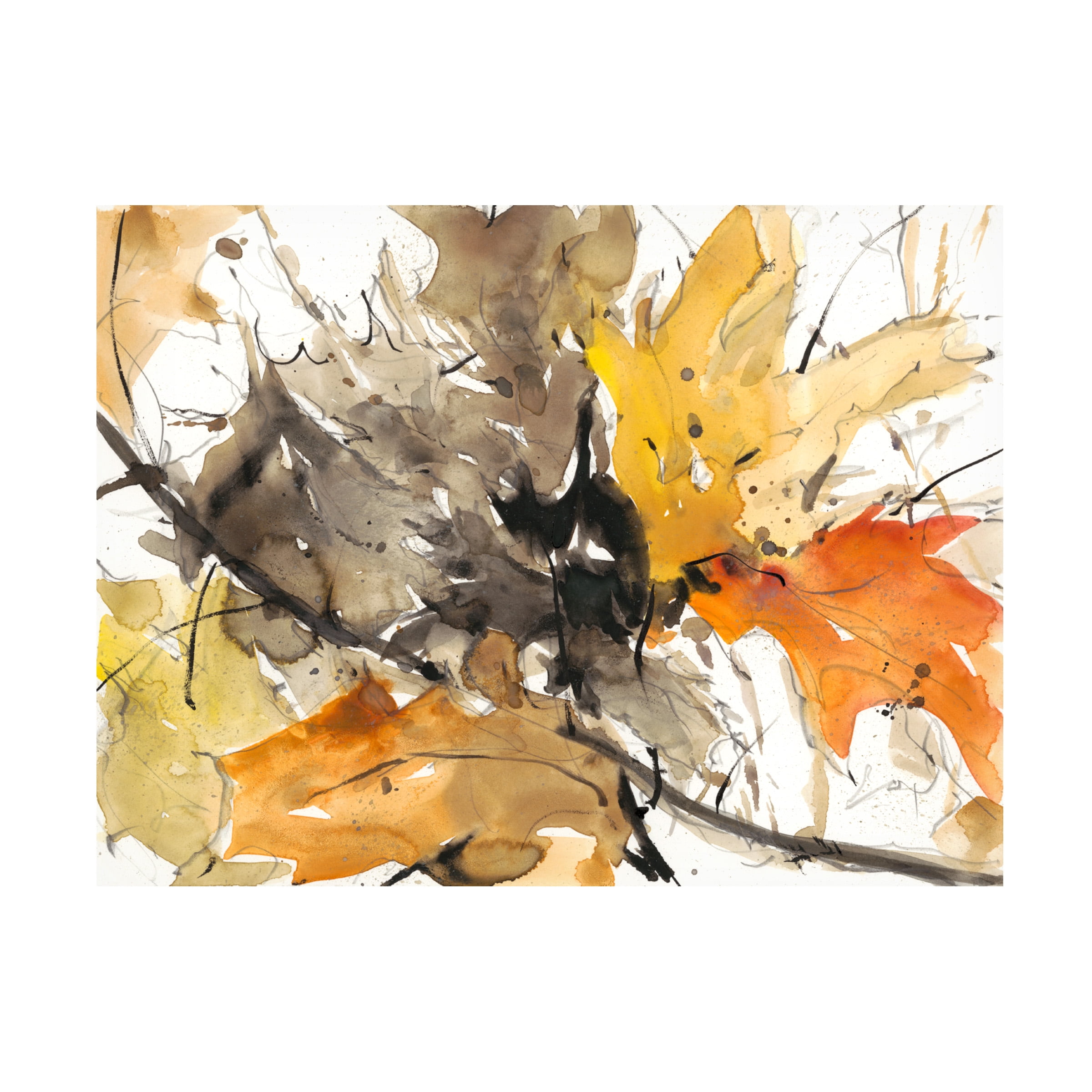 Samuel Dixon 'Watercolor Autumn Leaves II' Canvas Art
