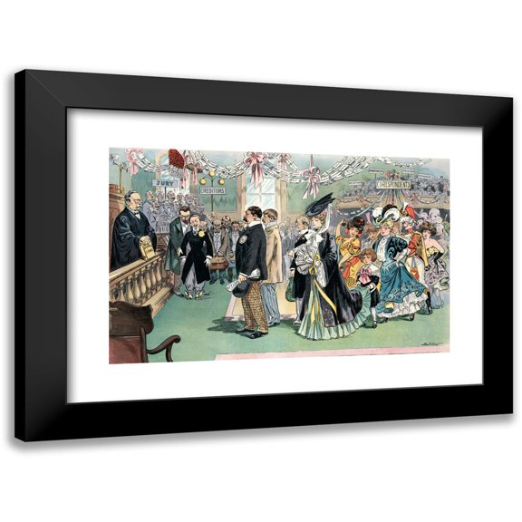 Samuel Ehrhart 14x11 Black Modern Framed Museum Art Print Titled - An International High Noon Divorce (1906)