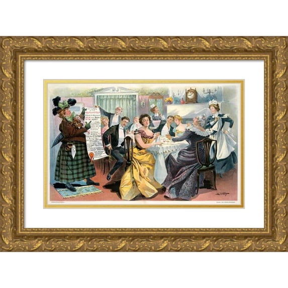 Samuel Ehrhart 14x11 Gold Ornate Wood Frame and Double Matted Museum Art Print Titled - A Look Ahead; - but Not so Very Far Ahead, Either! (1899)