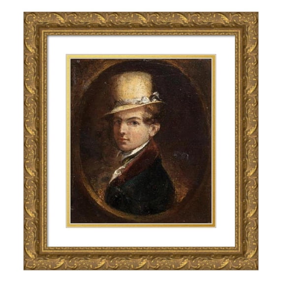 Samuel Finley Breese Morse 20x23 Gold Ornate Framed and Double Matted Museum Art Print Titled - Portrait of a Man in a Top Hat (1840)