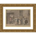 thumbnail image 1 of Samuel Hieronymus Grimm 18x14 Gold Ornate Wood Frame and Double Matted Museum Art Print Titled - Departure from a French Inn; an Illustration for Sterne's Sentimental Journey (1775), 1 of 4