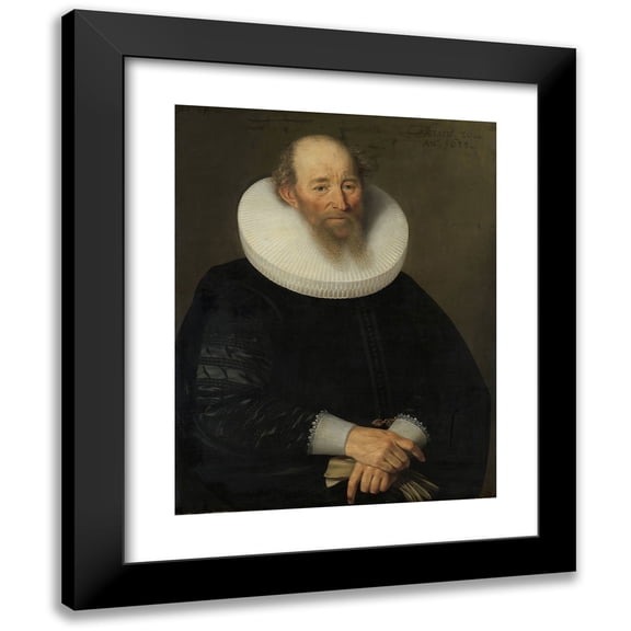 Samuel Hoffmann 12x14 Black Modern Framed Museum Art Print Titled - Portrait of an Old Man (1638)
