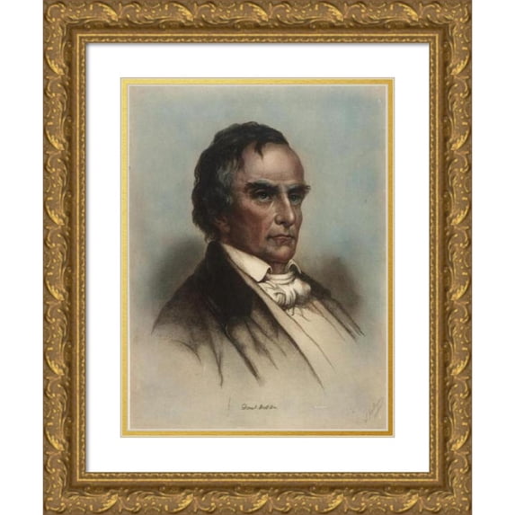 Samuel Hollyer 19x24 Gold Ornate Framed and Double Matted Museum Art Print Titled - Daniel Webster