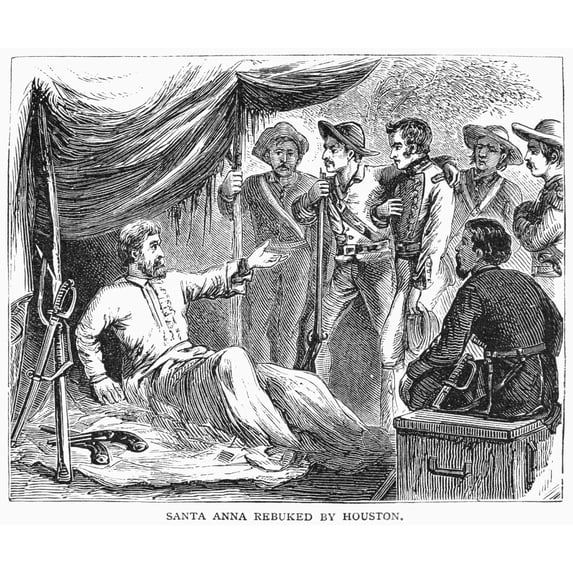 Samuel Houston. Namerican Soldier And Political Leader. Houston Urging His Followers Shortly After The