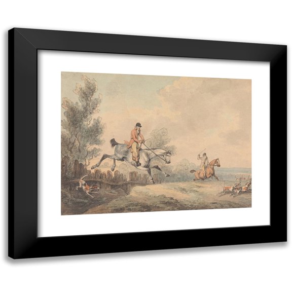 Samuel Howitt 14x12 Black Modern Framed Museum Art Print Titled - Full Cry