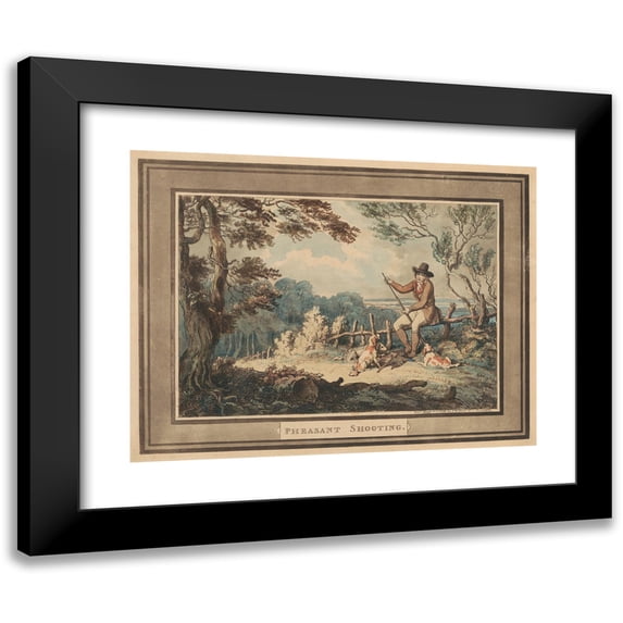 Samuel Howitt 14x12 Black Modern Framed Museum Art Print Titled - Pheasant Shooting (1796)
