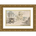 thumbnail image 1 of Samuel Howitt 18x13 Gold Ornate Wood Frame and Double Matted Museum Art Print Titled - Riders Outside an Inn, 1 of 4