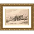 thumbnail image 1 of Samuel Howitt 24x18 Gold Ornate Framed and Double Matted Museum Art Print Titled - Bull Attacking Mastiff, 1 of 4