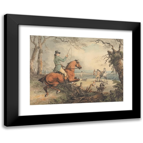 Samuel Howitt 24x19 Black Modern Framed Museum Art Print Titled - Coursing; the Kill (1794)