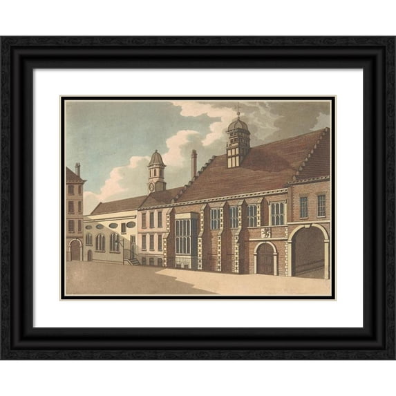 Samuel Ireland 14x11 Black Ornate Wood Framed Double Matted Museum Art Print Titled: Gray's Inn (1800)