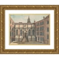 thumbnail image 1 of Samuel Ireland 14x11 Gold Ornate Wood Frame and Double Matted Museum Art Print Titled - Clement's Inn (Between 1794 and 1800), 1 of 4