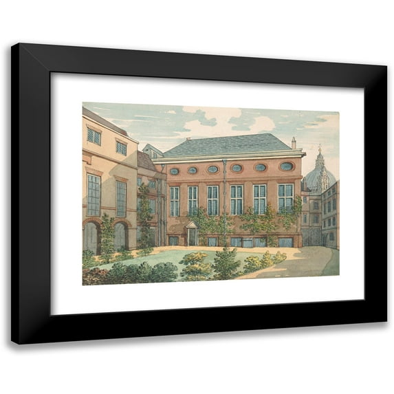 Samuel Ireland 24x18 Black Modern Framed Museum Art Print Titled - Garden Front of Stationer's Hall (Between 1794 and 1800)